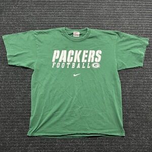 Vintage Nike Green Bay Packers T Shirt Mens XL Green 90s Made in USA Pro Line